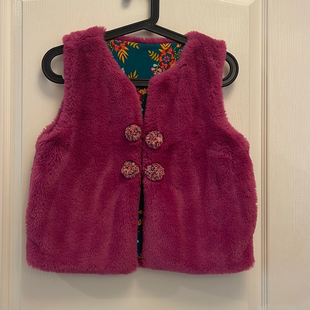 Matilda Jane Fuzzy Pink Vest Size 12/14